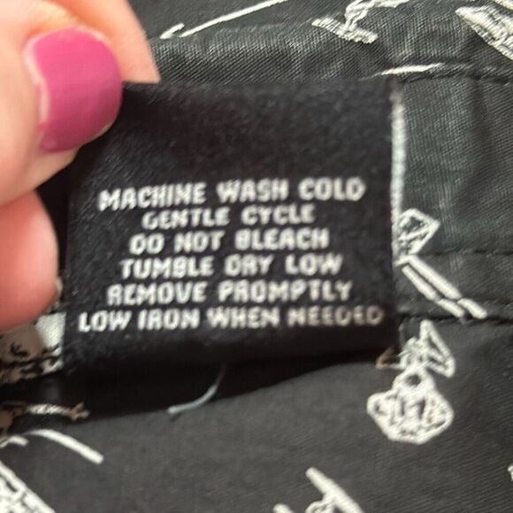 STAR WARS Logo DISNEY SITH TIE BOMBER Death Star Hawaiian Button Shirt BLACK S - Picture 7 of 7